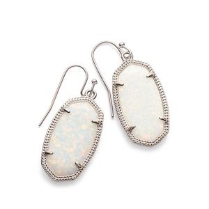 Dani Silver Earrings in White Kyocera Opal - NWT